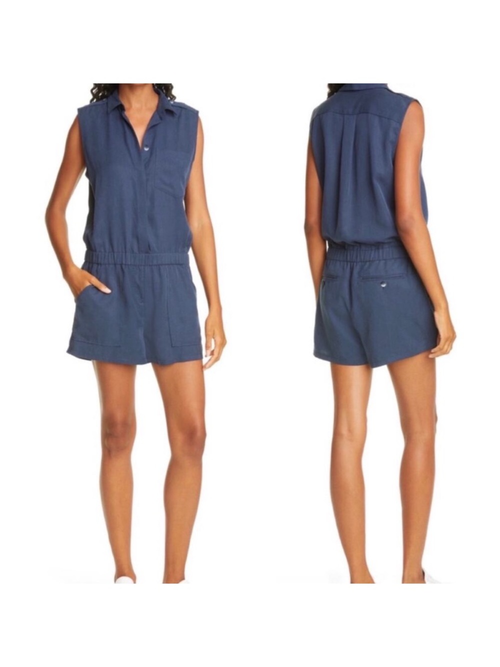 ATM Anthony Thomas Melillo Sleeveless Navy Romper